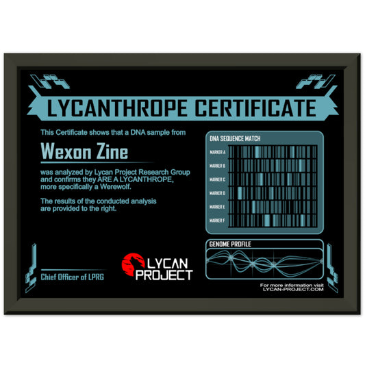 Lycan Project - Werewolf Certificate